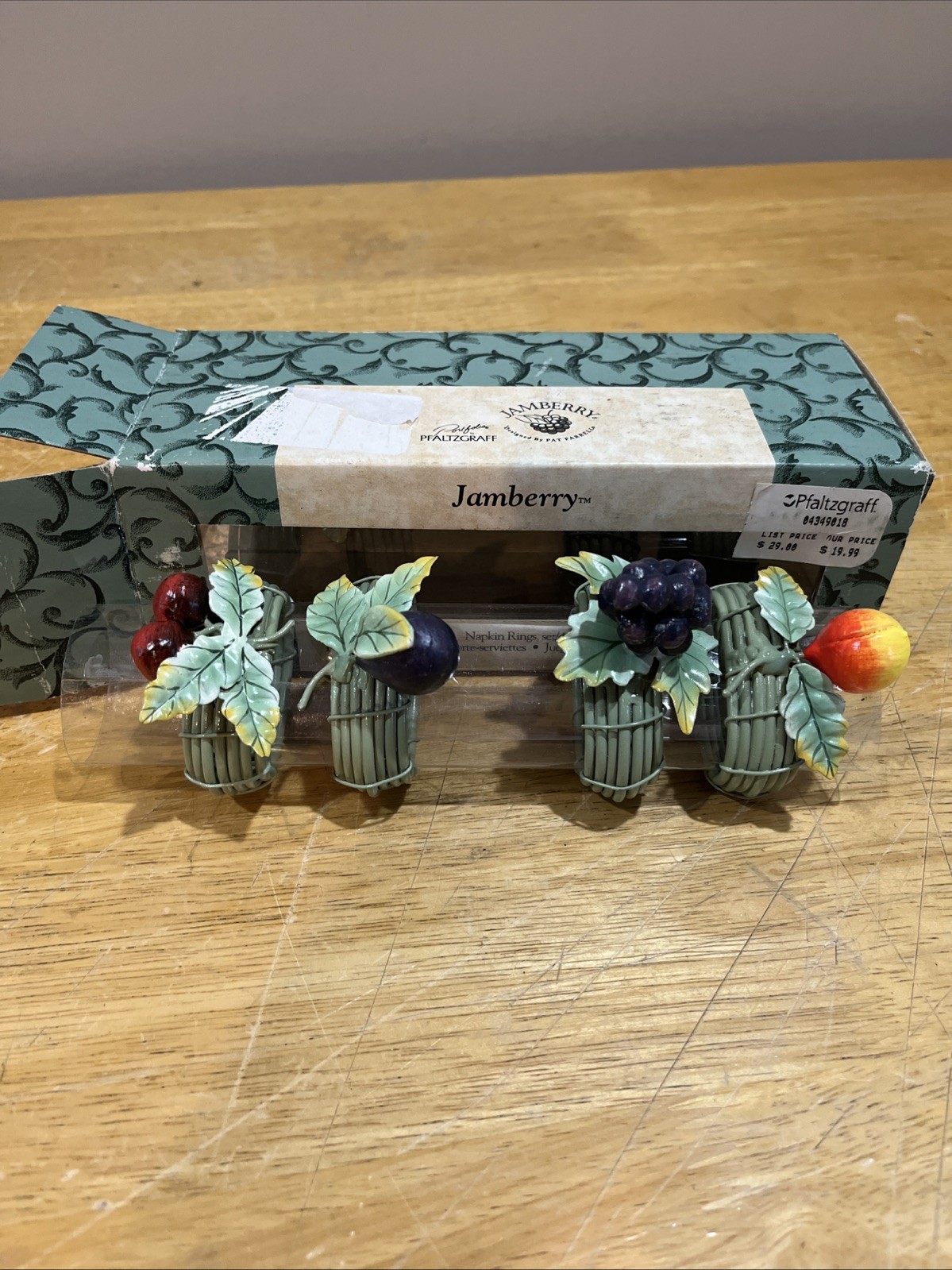 Vintage Pfaltzgraff Jamberry Napkin Rings Rare Set of 4