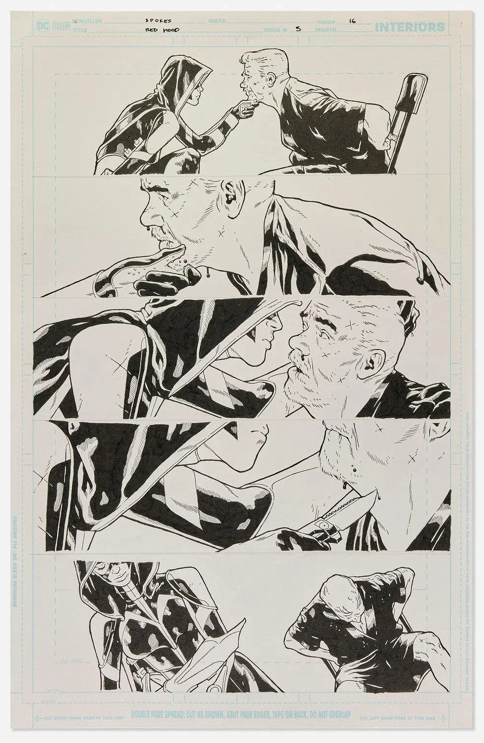 Jeff Spokes, Red Hood #3 Story Page 16 Unpublished Original Art (DC Comics, 2025