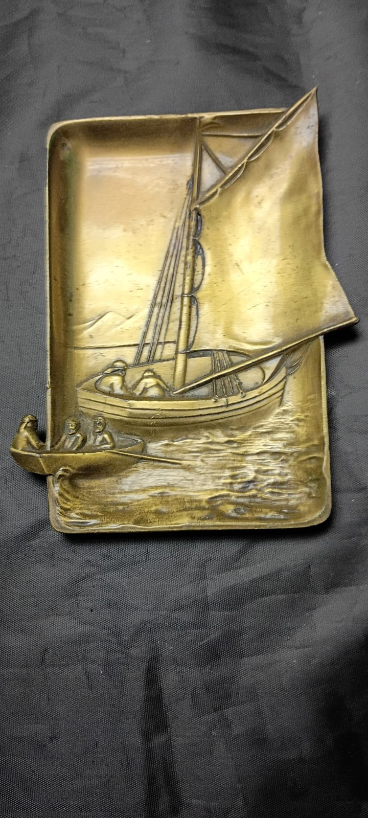 ANTIQUE BRASS ASHTRAY TRAY 