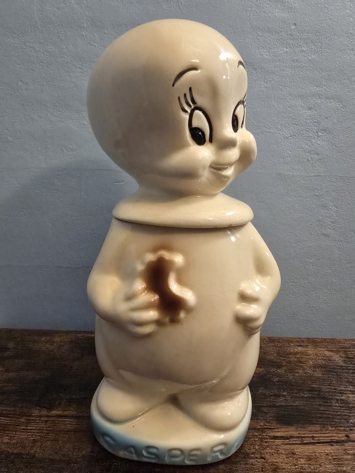 Casper the Friendly Ghost Vintage Cookie Jar By American Bisque USA 1961 Rare