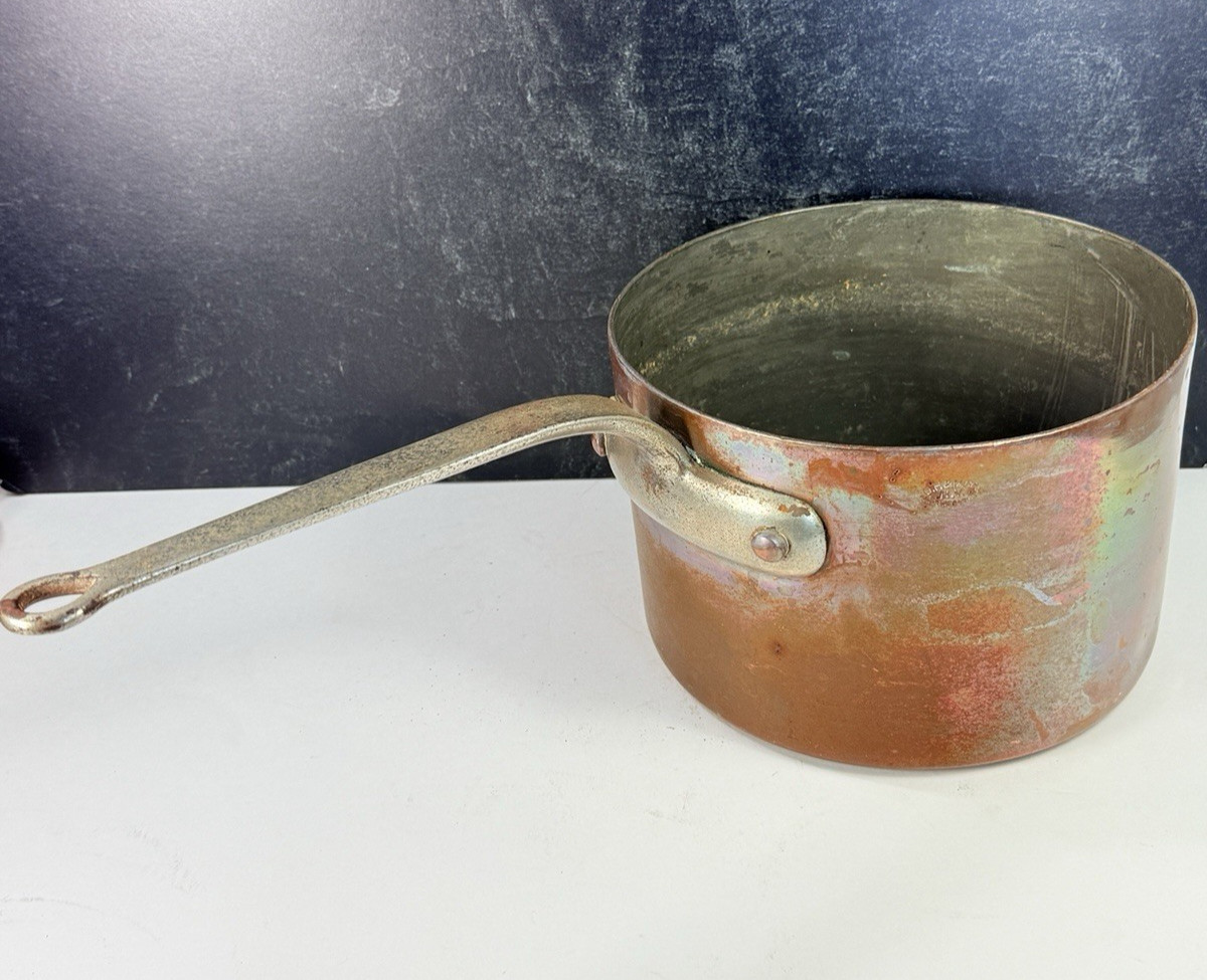 Duparquet D.H.& M. Co. New York Copper Sauce Pan Stock Pot 8.25” x 5.5\ Duparquet D.H.& M. Co. New York Copper Sauce Pan Stock Pot 8.25” x 5.5\