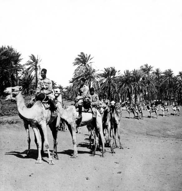 Desert caravan leaving an oasis Egypt early twentieth century Old Photo
