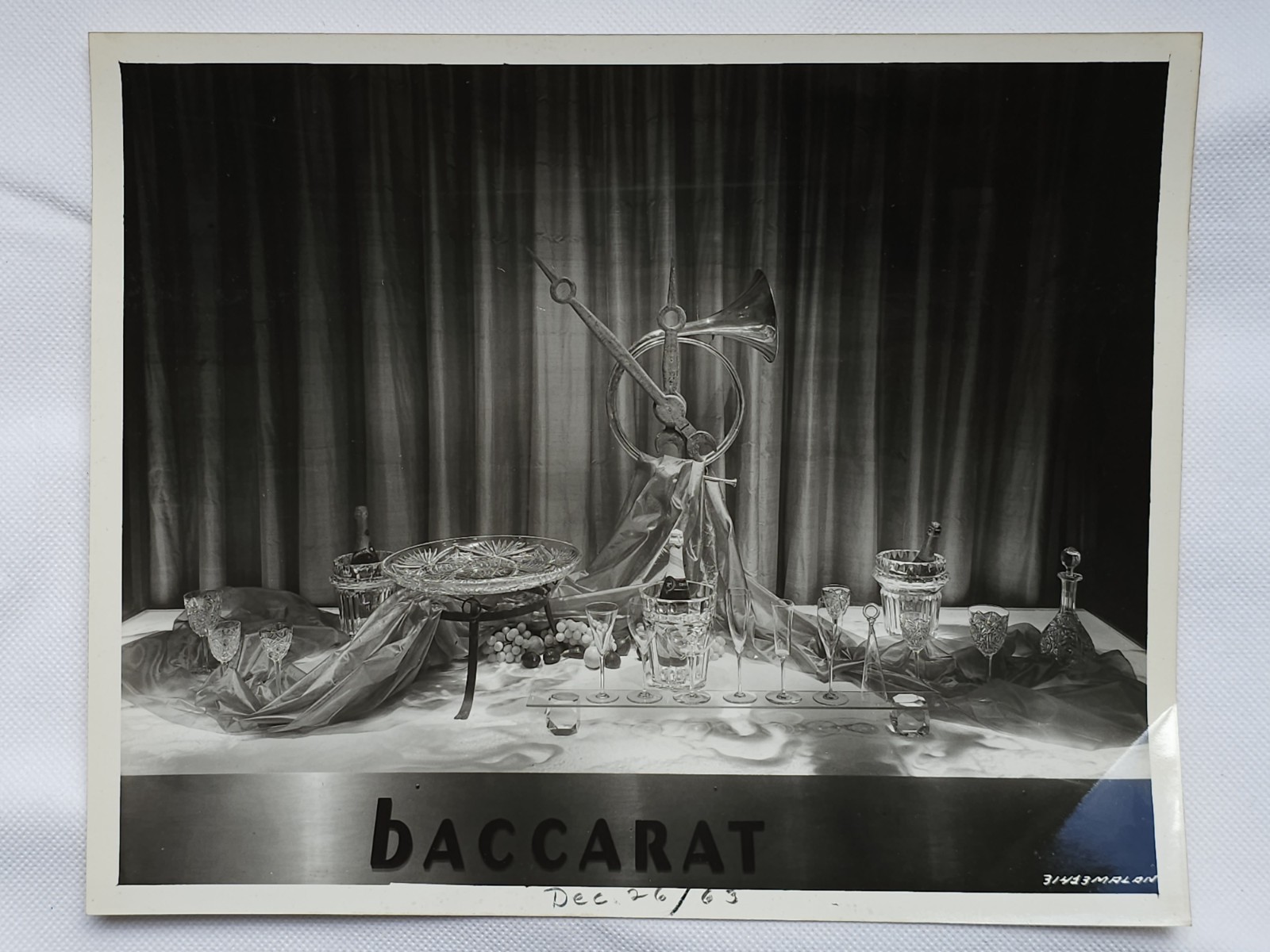 1963 Baccarat Crystal Advertising Photo Mid Century Modern Store Display RARE #3