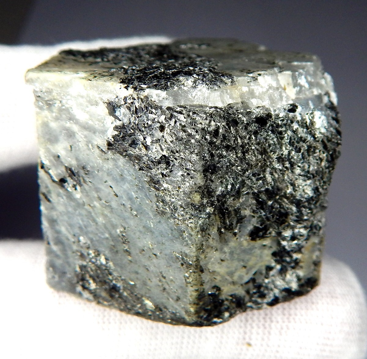 130g Unheated Sapphire with Shiny Hematite Natural Mined Terminated Rough Column