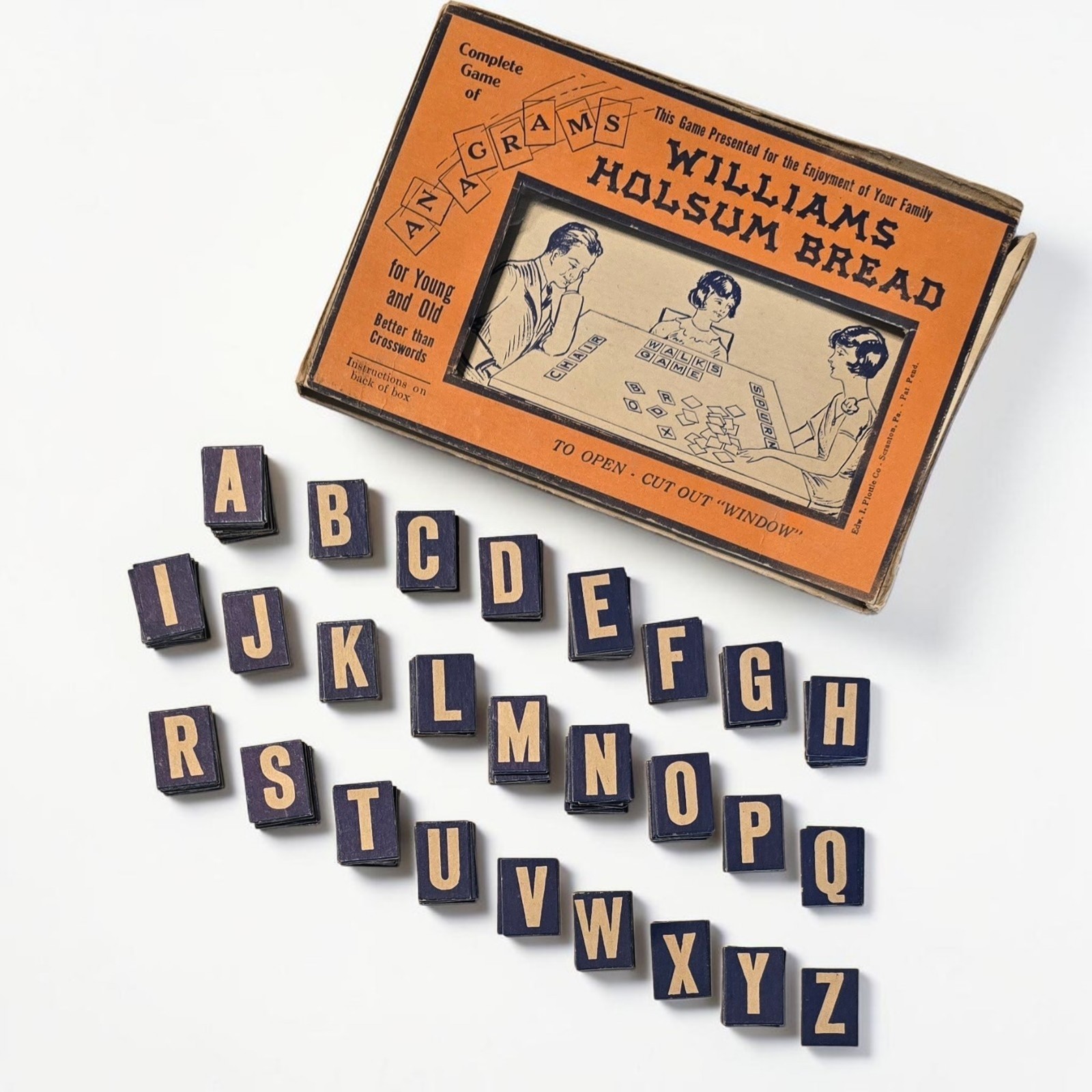 Vintage 1940s Williams Holsum Bakery Anagrams Game Advertising Scranton PA USA