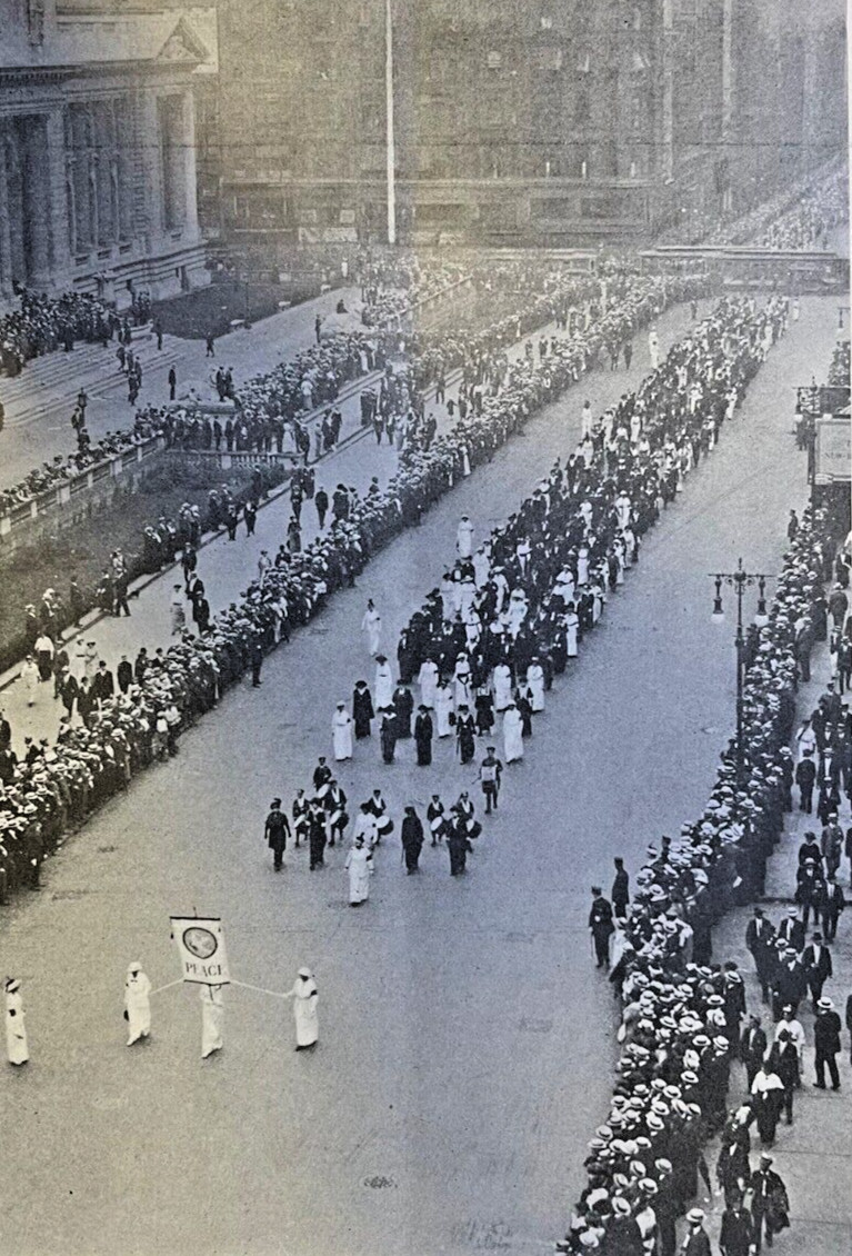 1914 Illustration Women\'s Protest Against War New York City August 29 1914