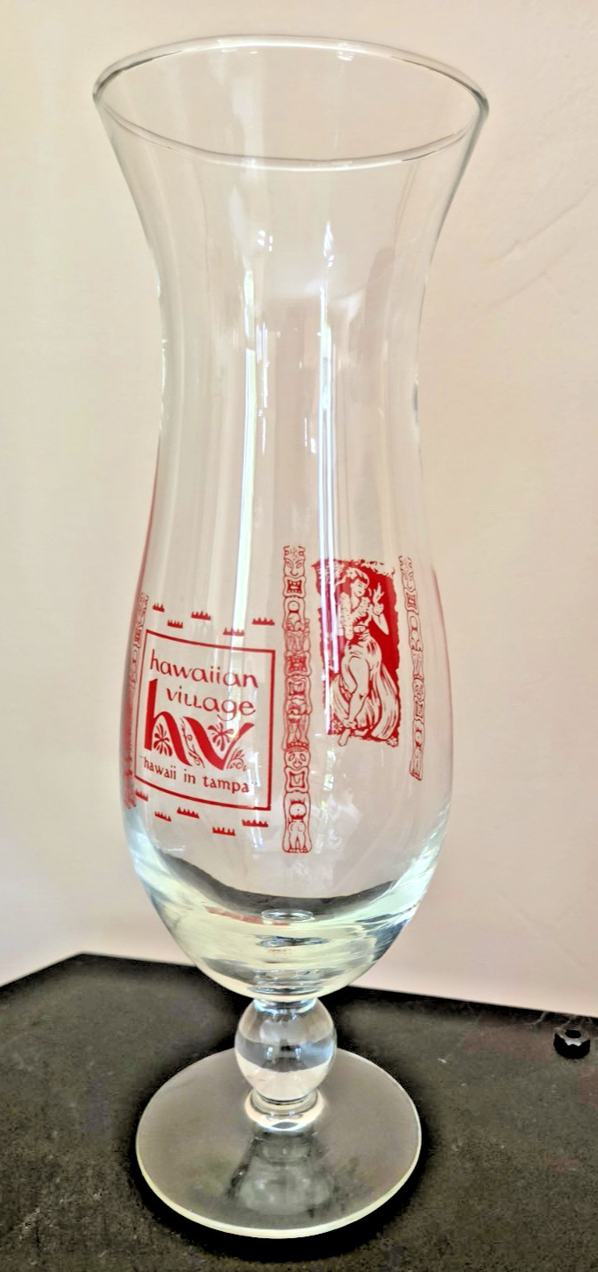 Hurricane Glass from the Hawaiian Village restaurant in Tampa, Florida.