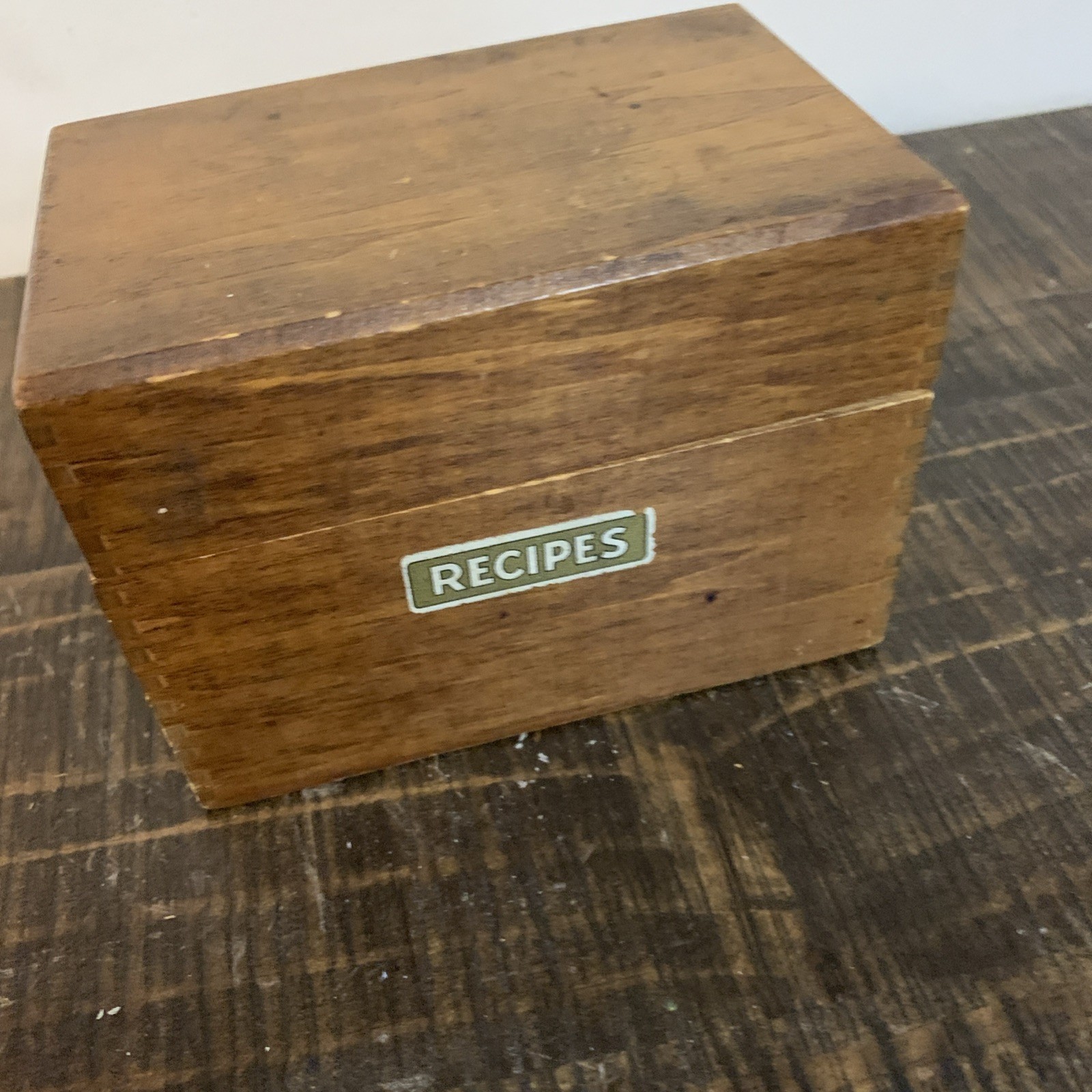 Vintage Wood Recipe Box. MCM