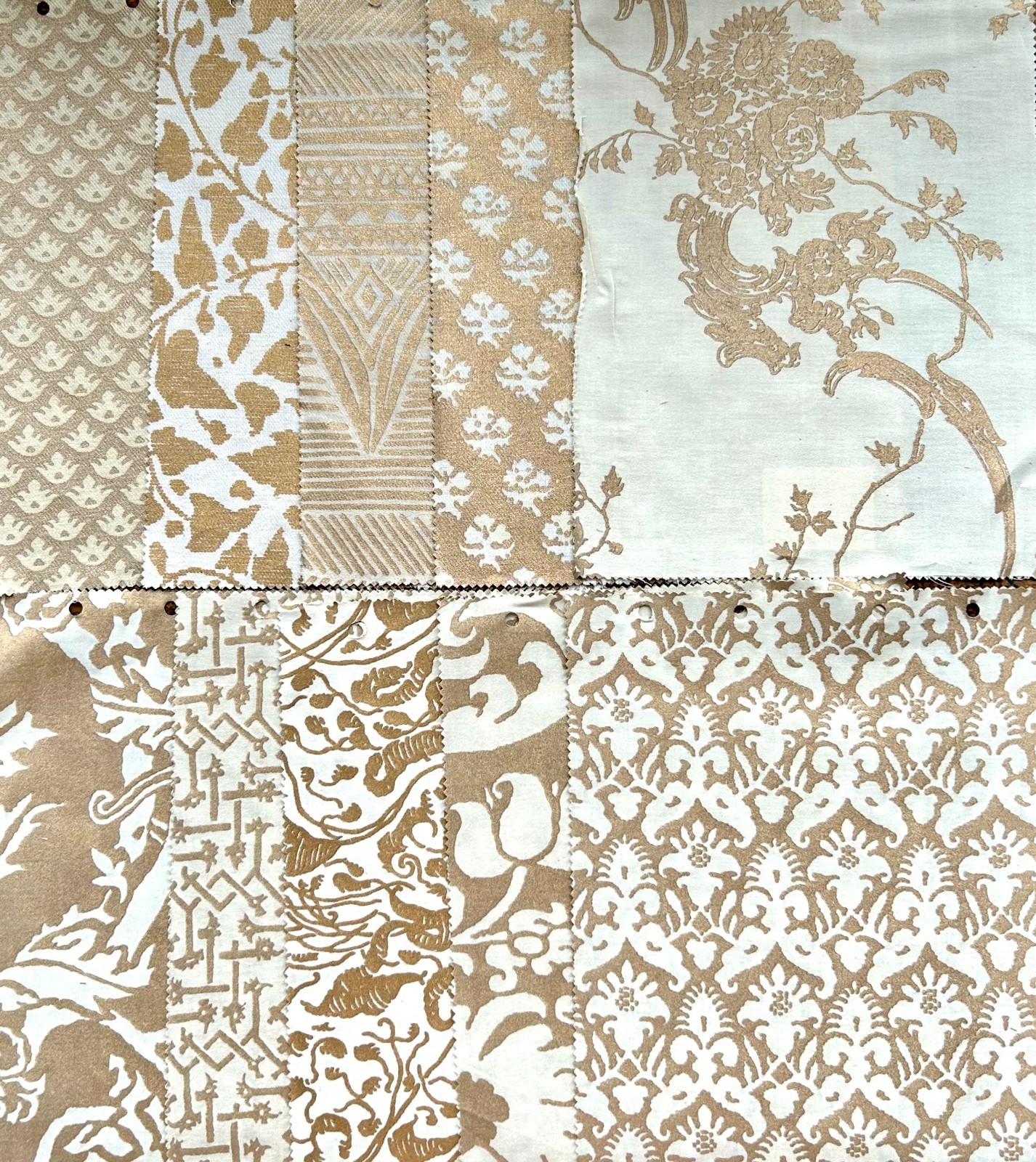10 Fortuny Sample Pieces in Gold