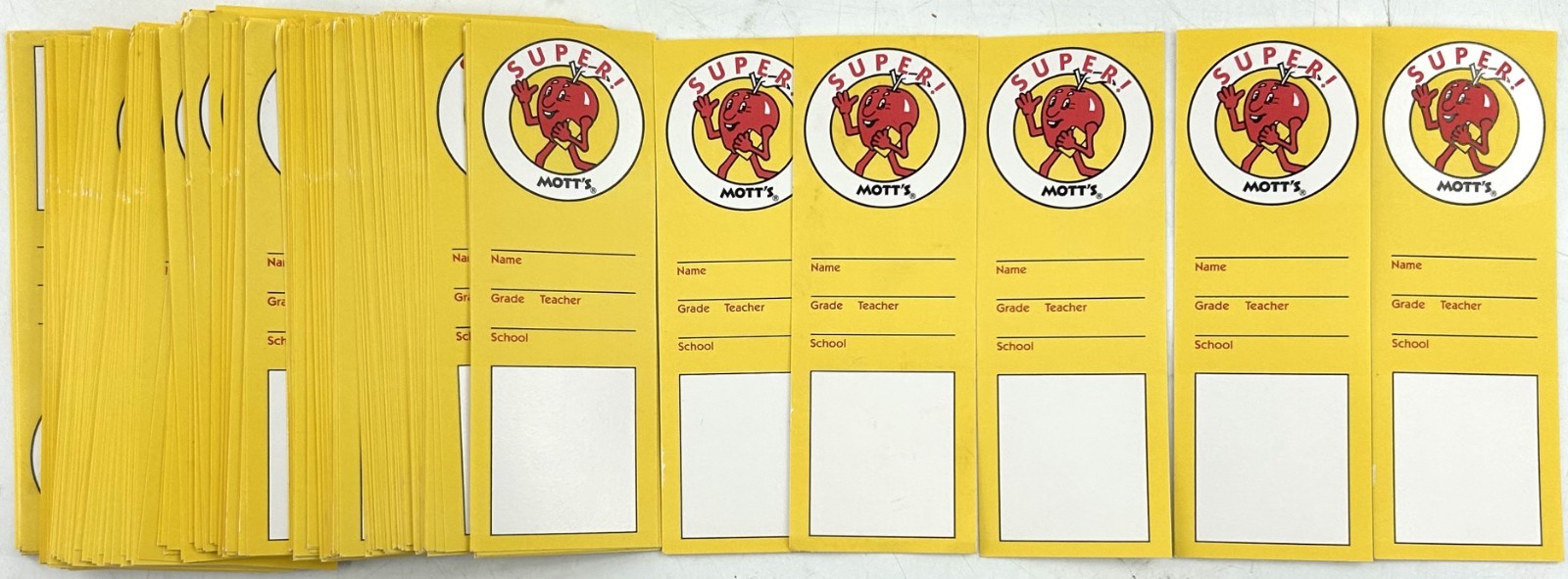 1980\'s Mott’s Applesauce LOT OF 125+ SUPER Middle School Bookmarks - NOS