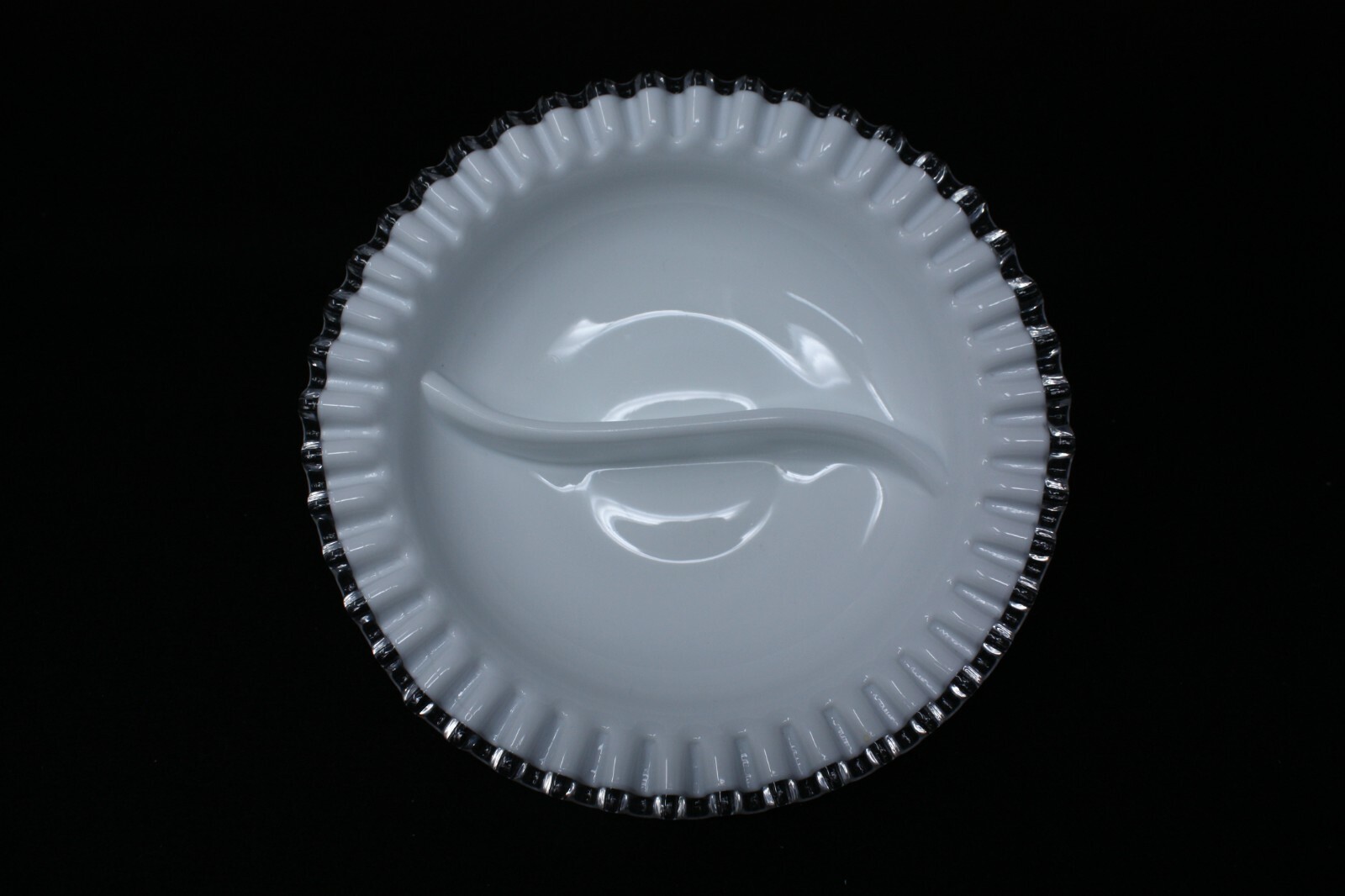 Fenton Silvercrest Milk Glass Divided Bowl
