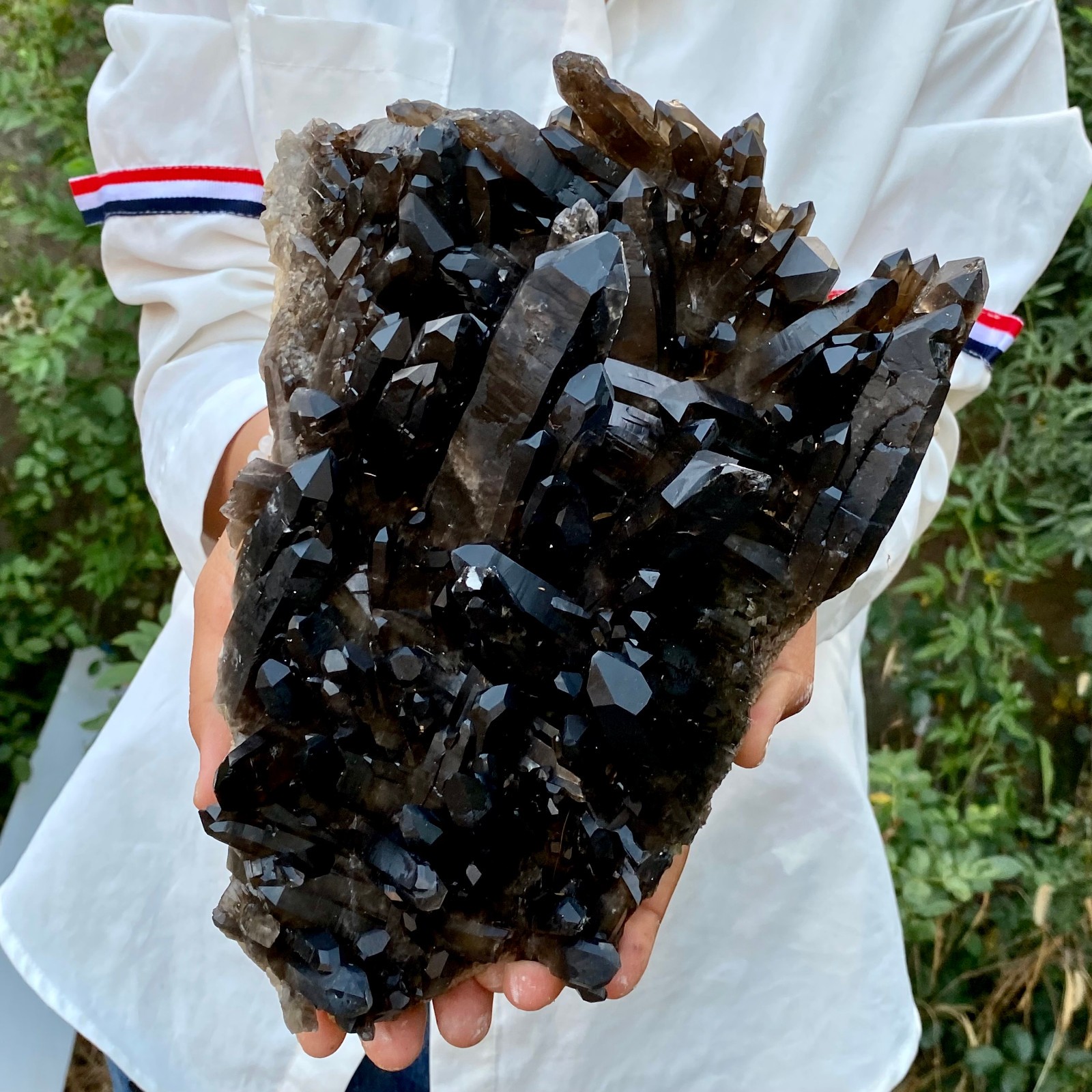6.6LB New Black Phantom Quartz Crystal Cluster Mineral Specimen Spiritual The