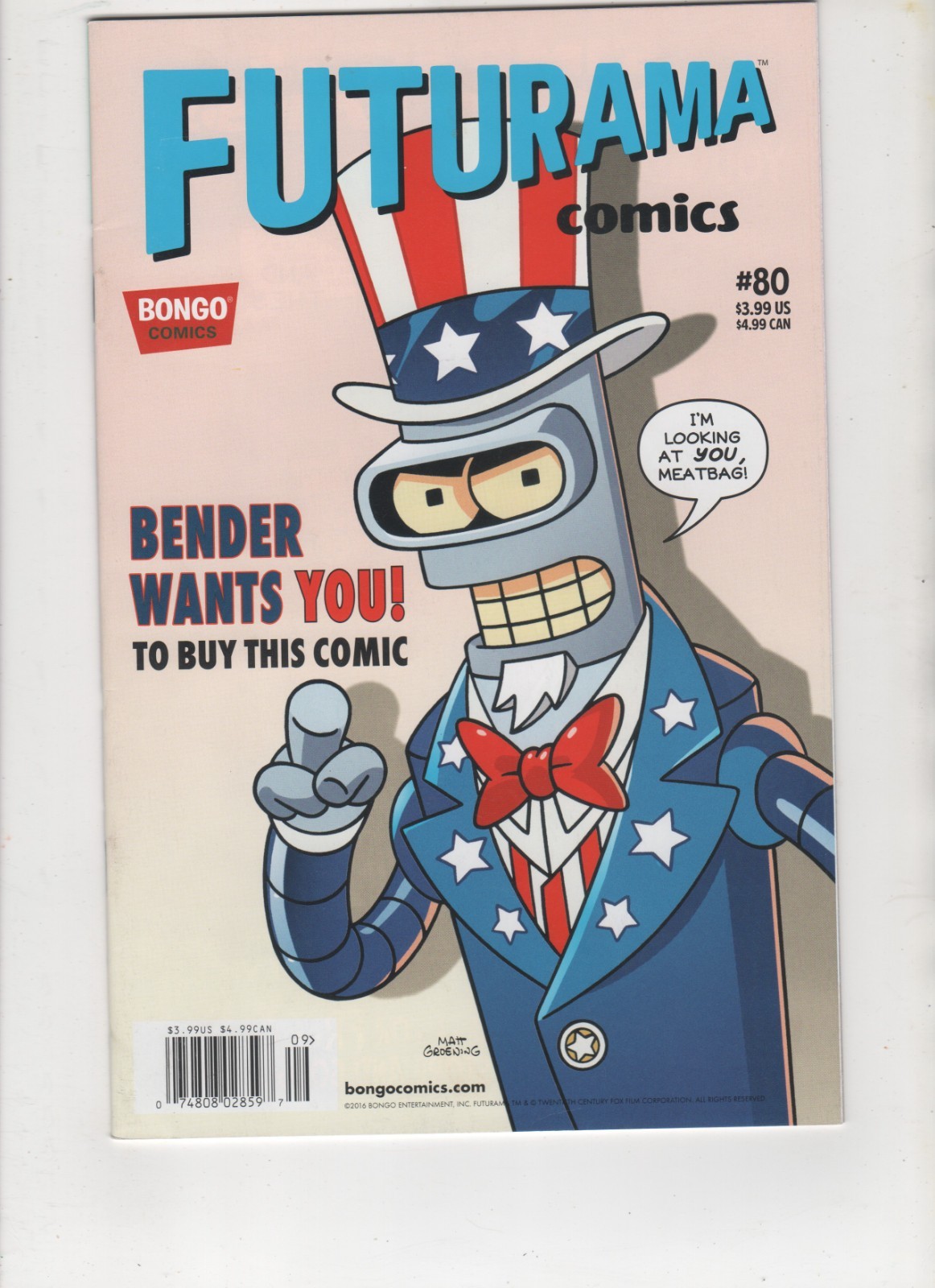 Futurama #80 Very Hard-To-Find Newsstand Variant, VF/NM 9.0, 1st Print, 2016 Futurama #80 Very Hard-To-Find Newsstand Variant, VF/NM 9.0, 1st Print, 2016