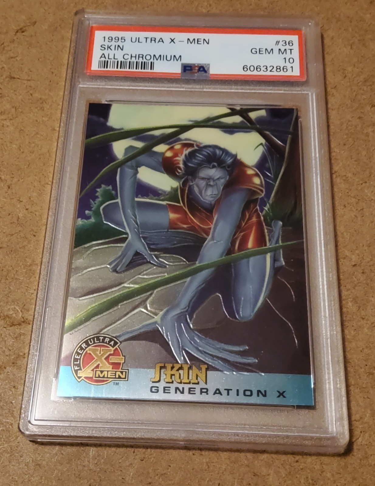 1995 Fleer Ultra X-MEN Skin All Chromium #36 Gem Mint 10 Generation X 1995 Fleer Ultra X-MEN Skin All Chromium #36 Gem Mint 10 Generation X