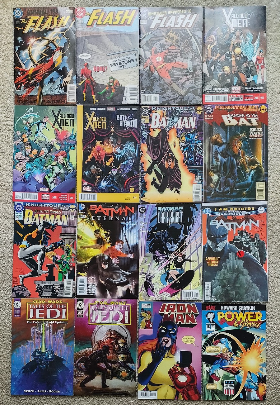 Comic Lot 16 Star Wars Tales Jedi 1 2 Batman Knightquest Flash All New X-Men DC