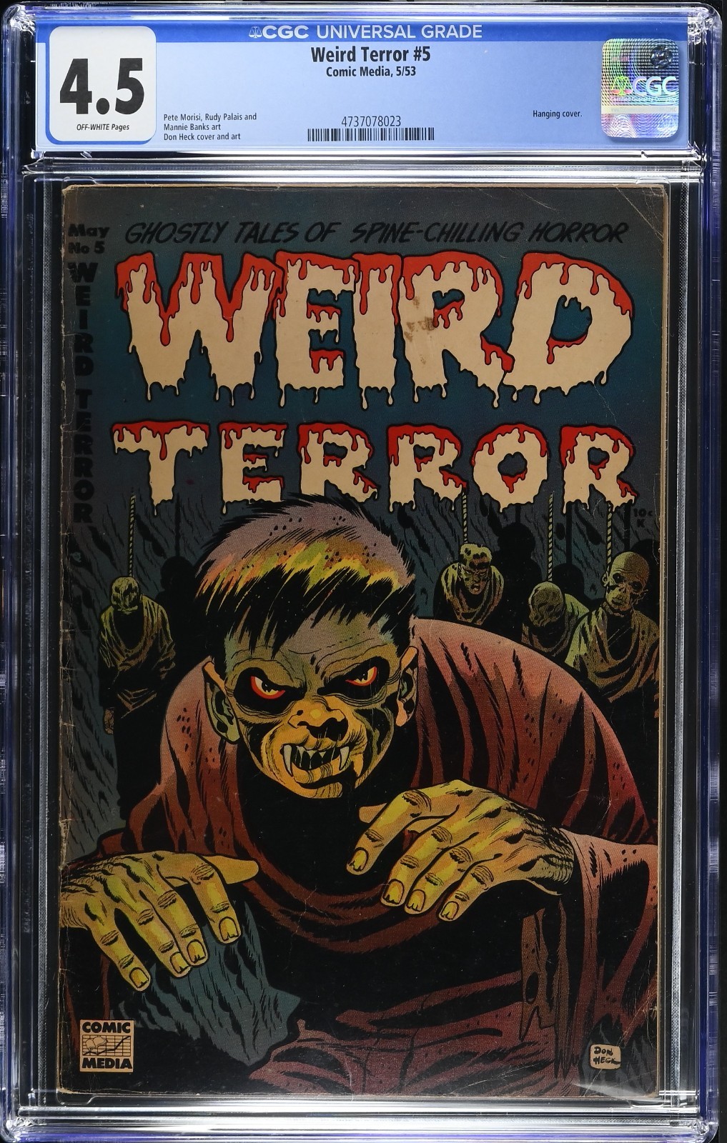 Weird Terror 5 CGC 4.5 Classic Hanging C. Vampire 1953 Comic Media Heck & Palais