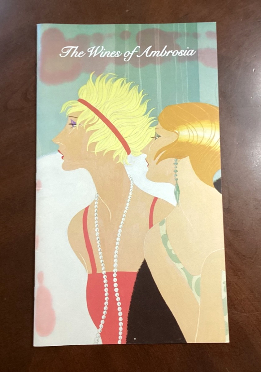 Vintage Sheraton Kensington Hotel Wines Of Ambrosia Menu Art Deco Cover Tulsa OK Vintage Sheraton Kensington Hotel Wines Of Ambrosia Menu Art Deco Cover Tulsa OK