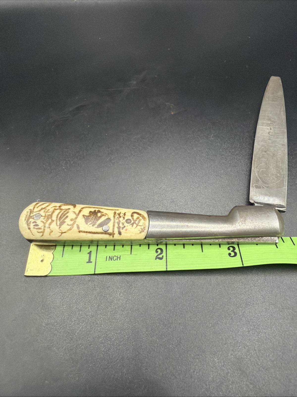 Antique Corsican Italian Vendetta Knife Engraved Blade Fascinating Knife