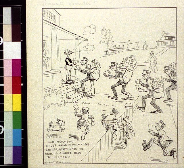 Photo:1921 Prosperity Barometer Mail Back to Normal Cartoon Prints