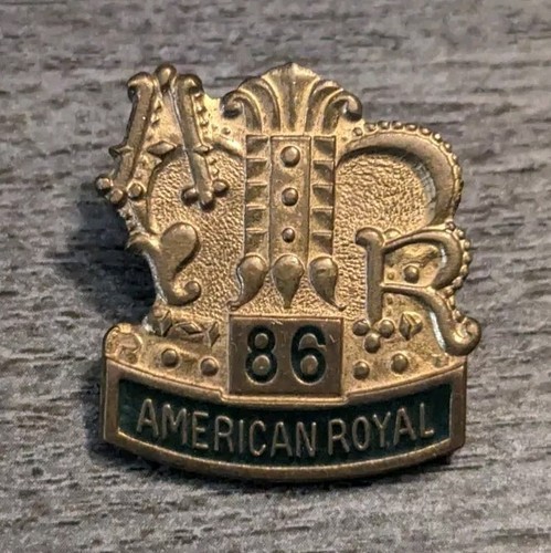 VTG 1986 American Royal Exhibitor Livestock Horse Show Rodeo BBQ Gold Lapel Pin