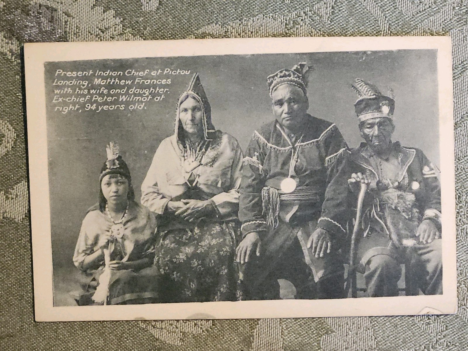 RPPC Micmac Mi\'kmaq Indians Pictou Landing Chief Peter Wilmot Born 1824 Scarce