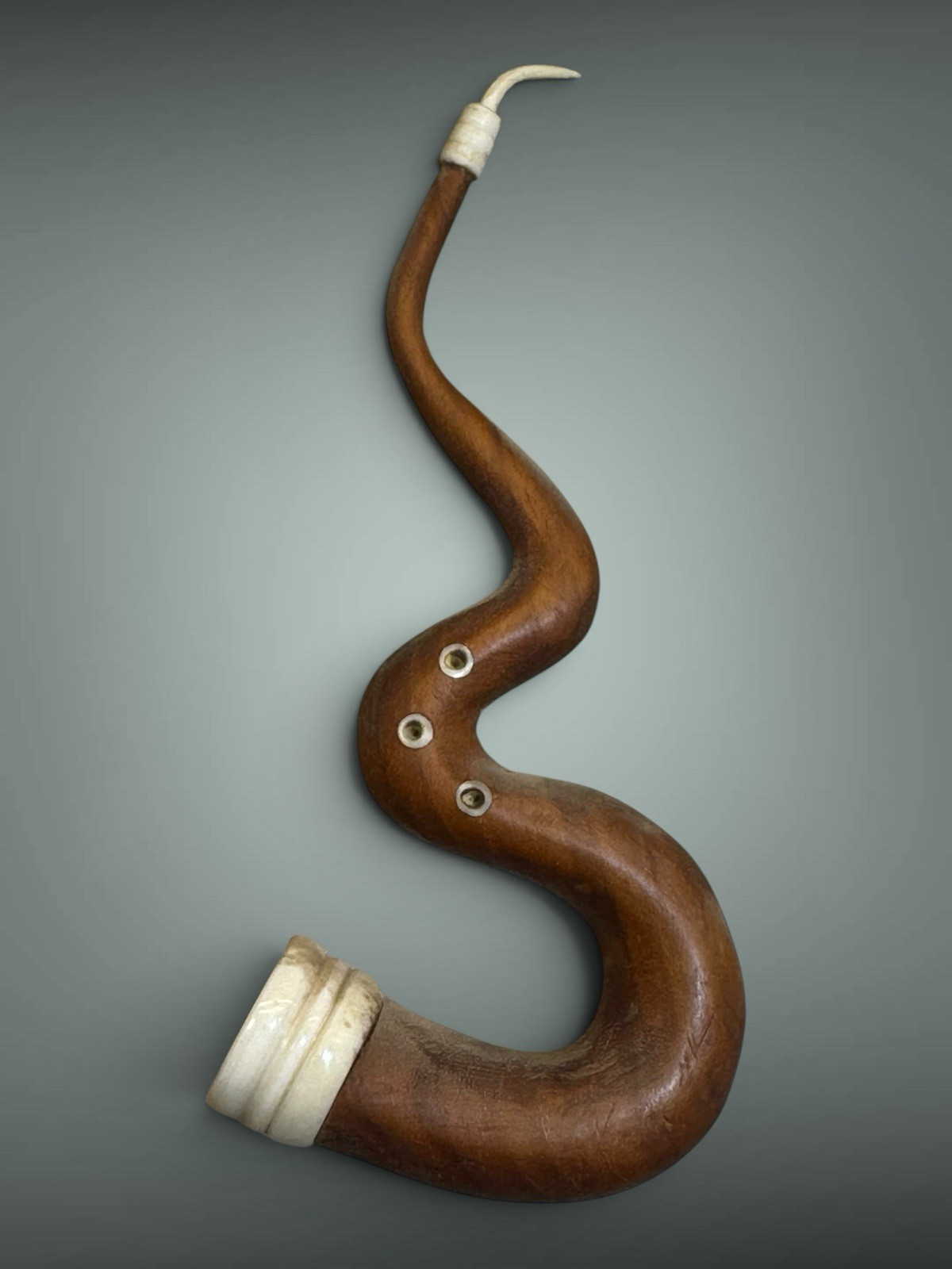 Oriental Music Instrument Serpentone for Procession Band, 16 cm Wooden