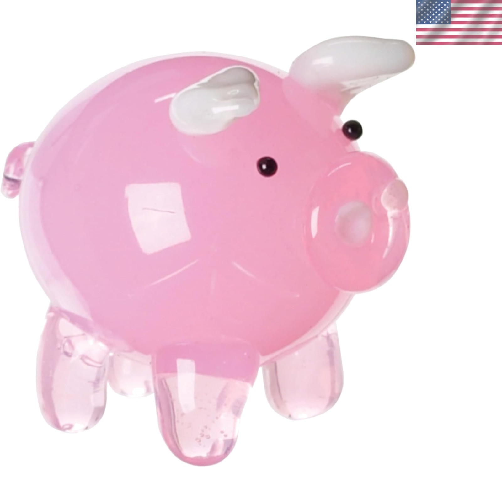 Adorable Miniature Glass Pig Figurine - Charming Pink Keepsake for Collectors