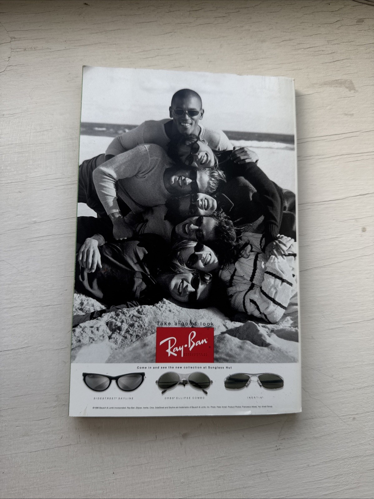 vintage 1996-97 print advertisement for Ray-Ban sunglasses.