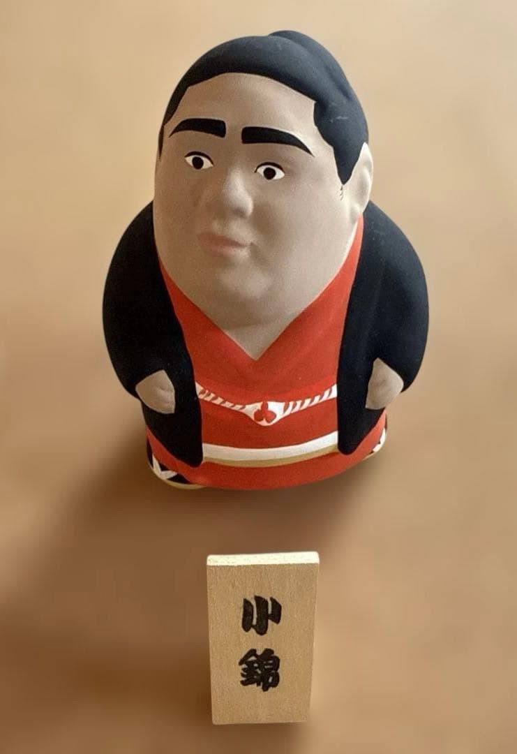 Konishiki Sumo Wrestler Ceramic Doll Vintage Japan Tachikichi Pottery Figurine