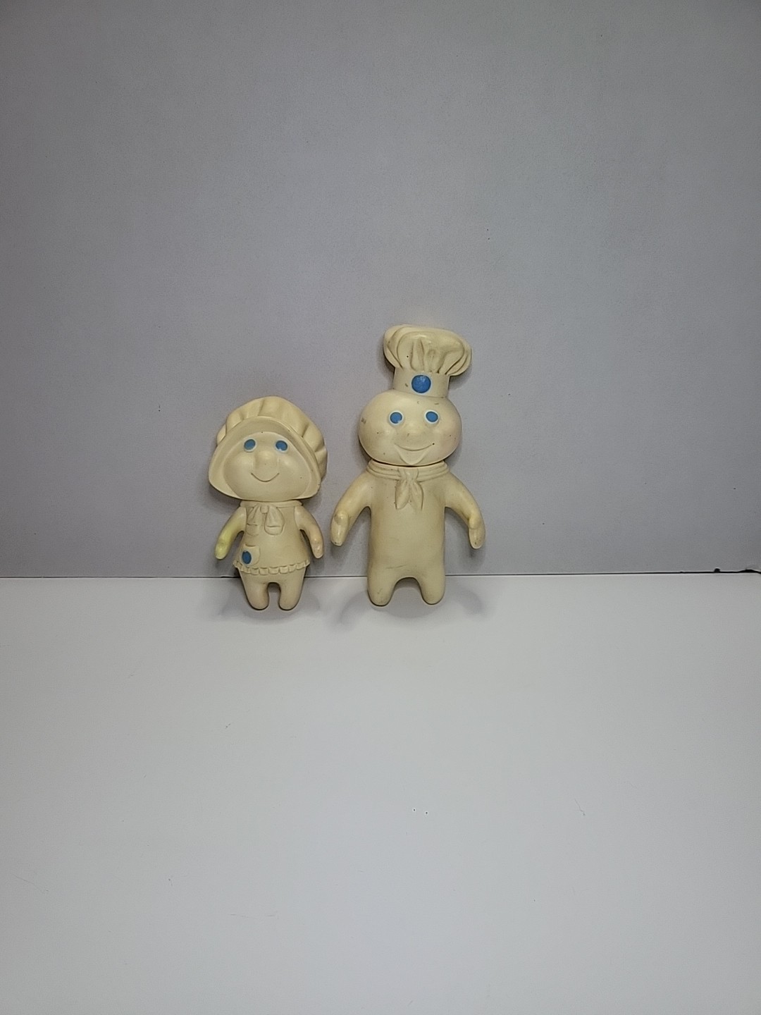 Vintage 1971/72 Rubber Pillsbury Dough Boy & Girl, Poppin & Poppie See Photos 