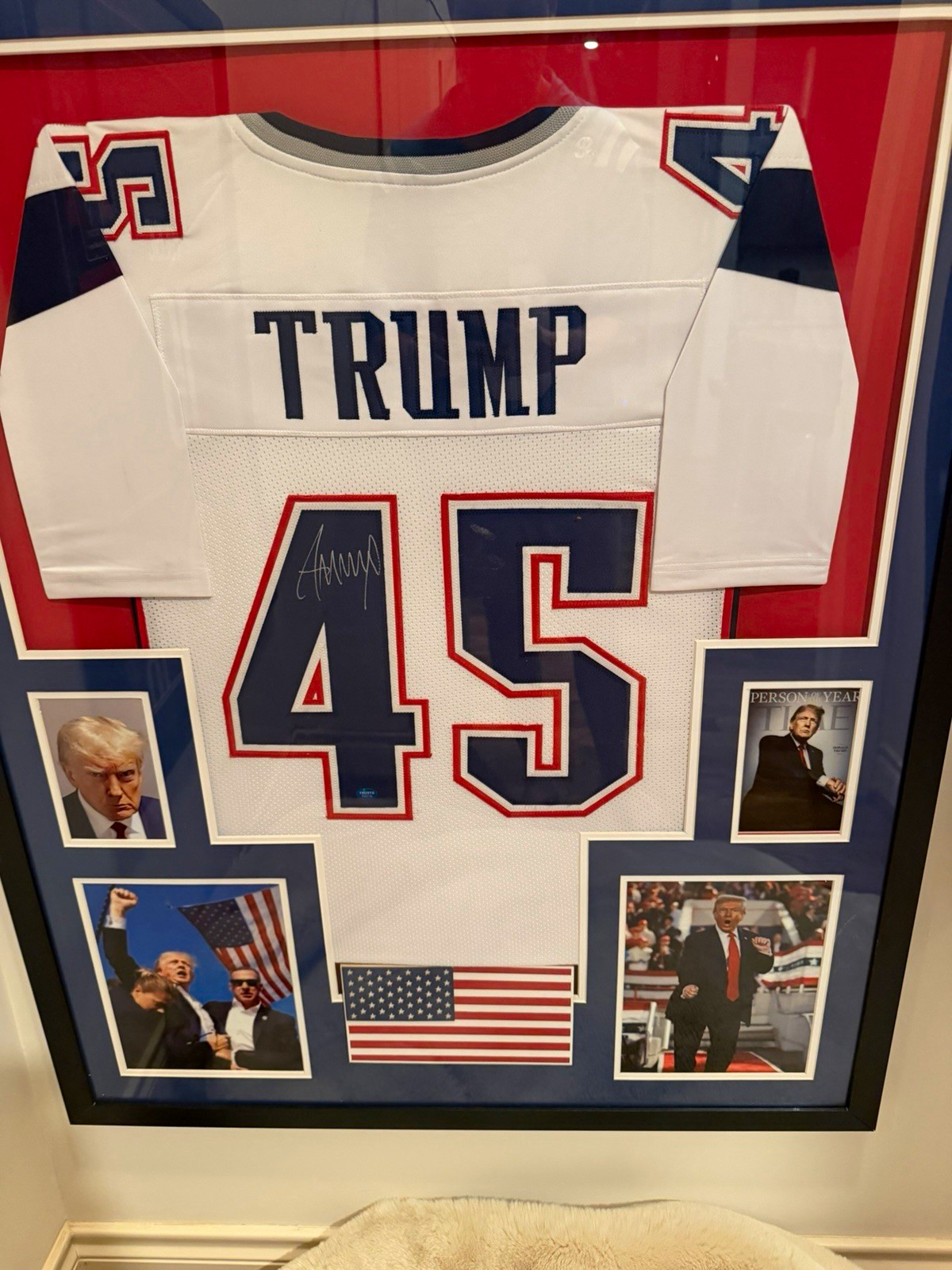 Donald Trump Autographed & Professionally Framed #45 Jersey