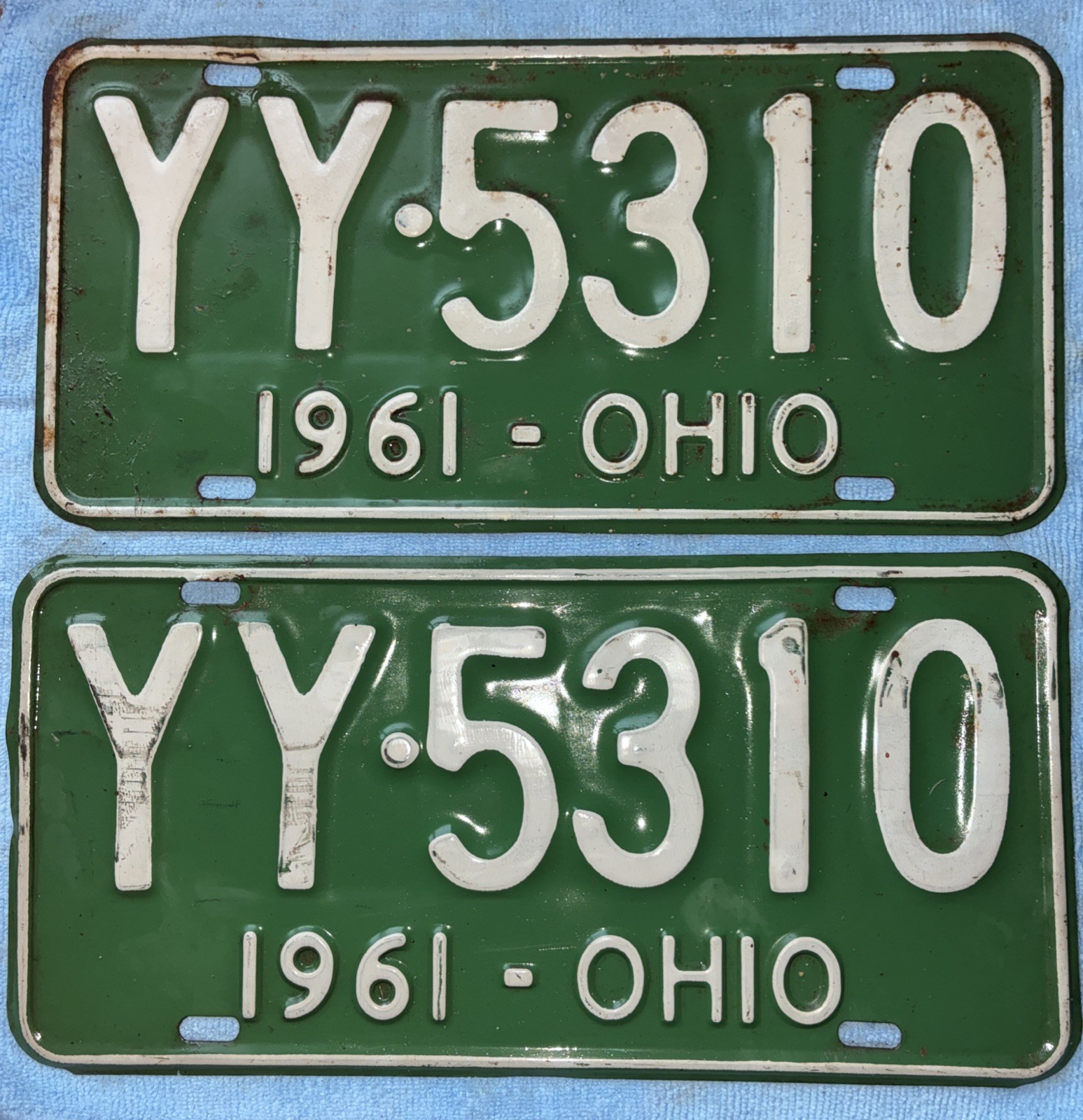 Vintage 1961 Ohio License Plates Set