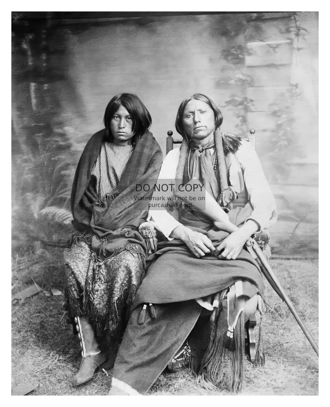 CHIEF QUANAH PARKER NATIVE AMERICAN LEADER AND HIS WIFE 8X10 PHOTO