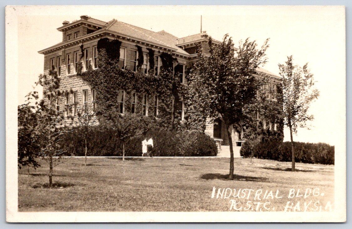 Antique Kansas Postcard HAYS Industrial Bldg K.s.t.c. 1926 RPPC