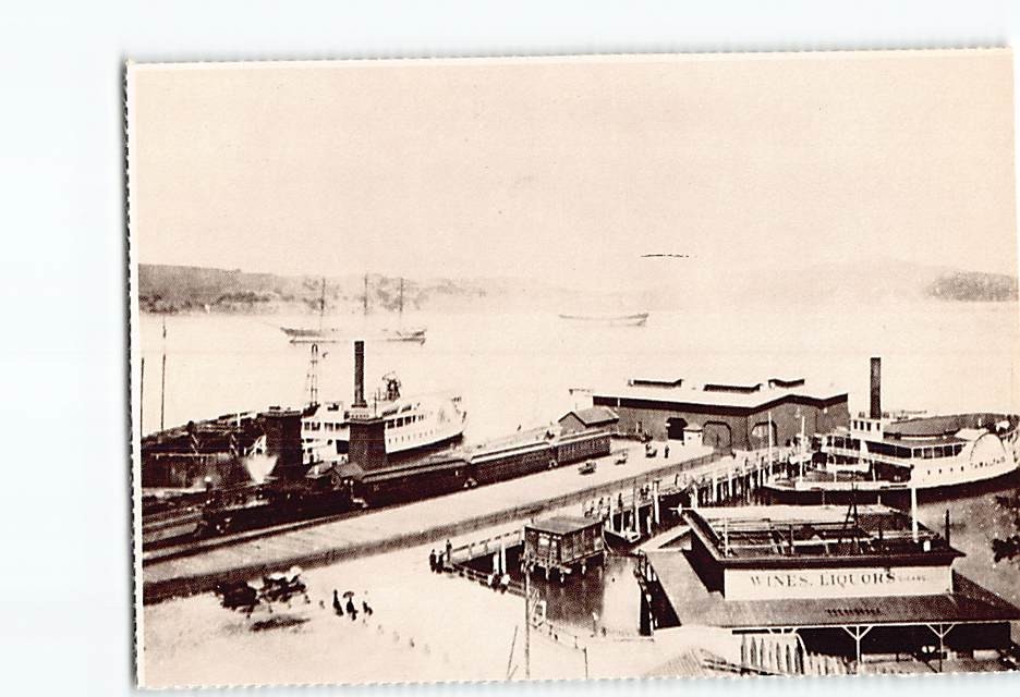 Postcard Steamers San Rafael and Tamalpais at Sausalito landing Sausalito CA USA