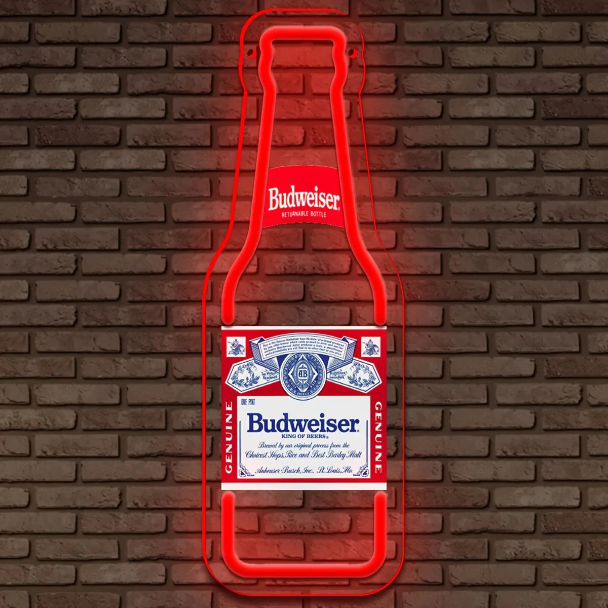 BUDWEISER BEER BOTTLE NEON LIGHT UP BAR LED SIGN GAME ROOM MAN CAVE BUDWEISER BEER BOTTLE NEON LIGHT UP BAR LED SIGN GAME ROOM MAN CAVE