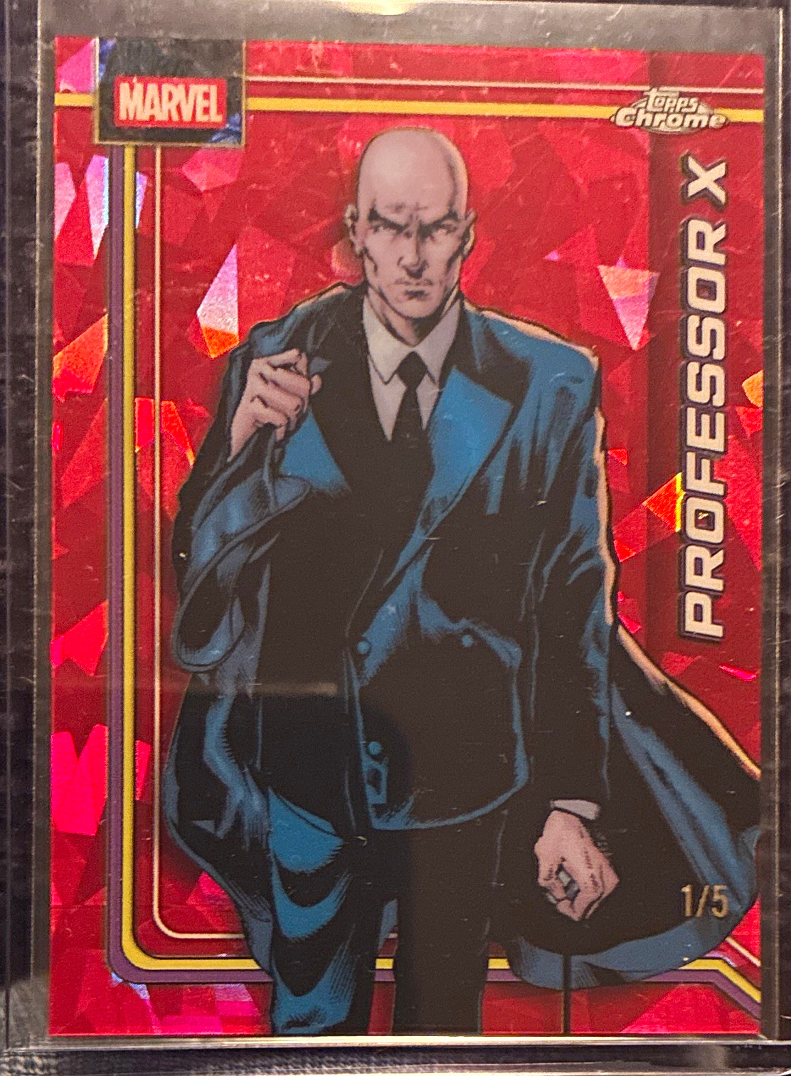 Topps 2026 Topps Chrome Sapphire Marvel X-Men Professor X #091 Red Parallel 1/5