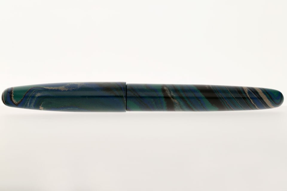 Wancher Dream Ebonite Fountain Pen Green + Gold M Nib Box Papers