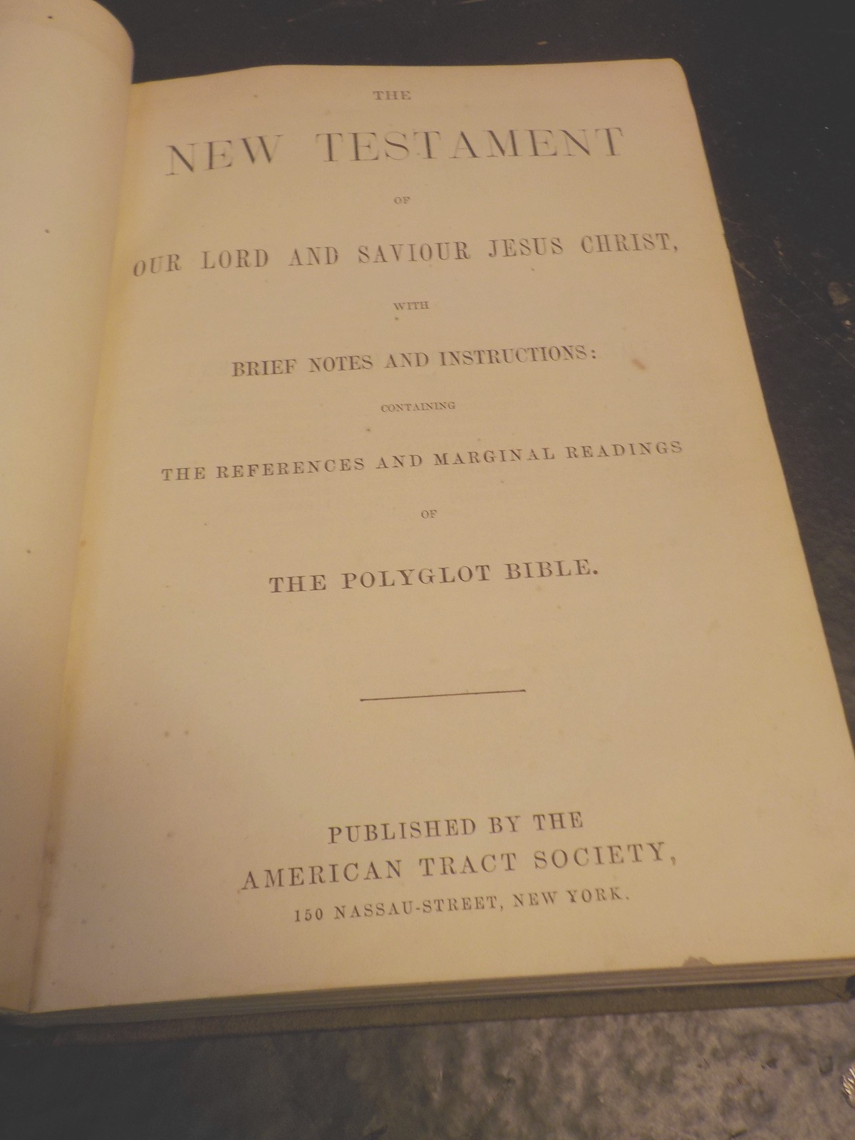 New Testament Polyglot 1800\'s Antique Bible w Maps American Tract Society