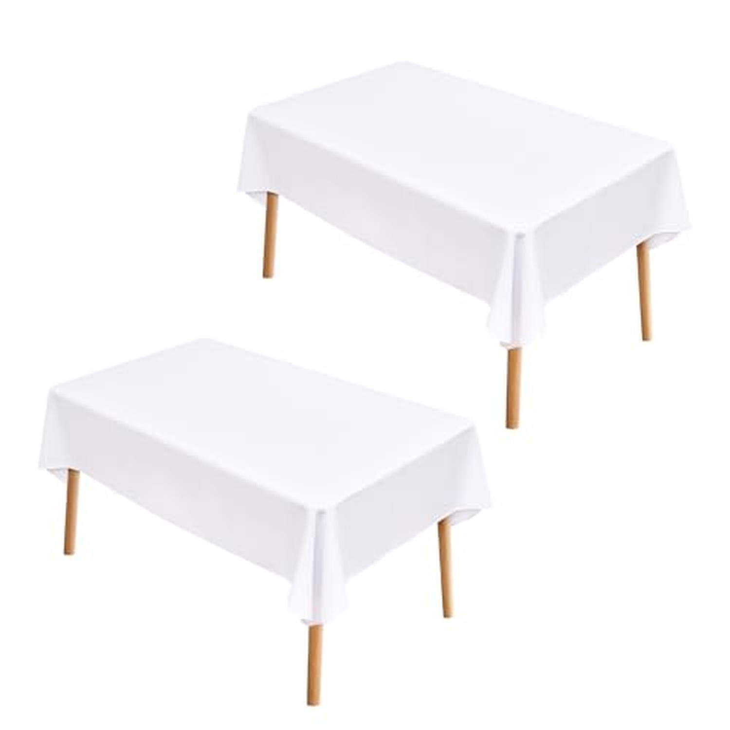 Wolkemer 2 Pack 60x90 Inch Rectangle Tablecloth Washable White Table Cloth Wolkemer 2 Pack 60x90 Inch Rectangle Tablecloth Washable White Table Cloth