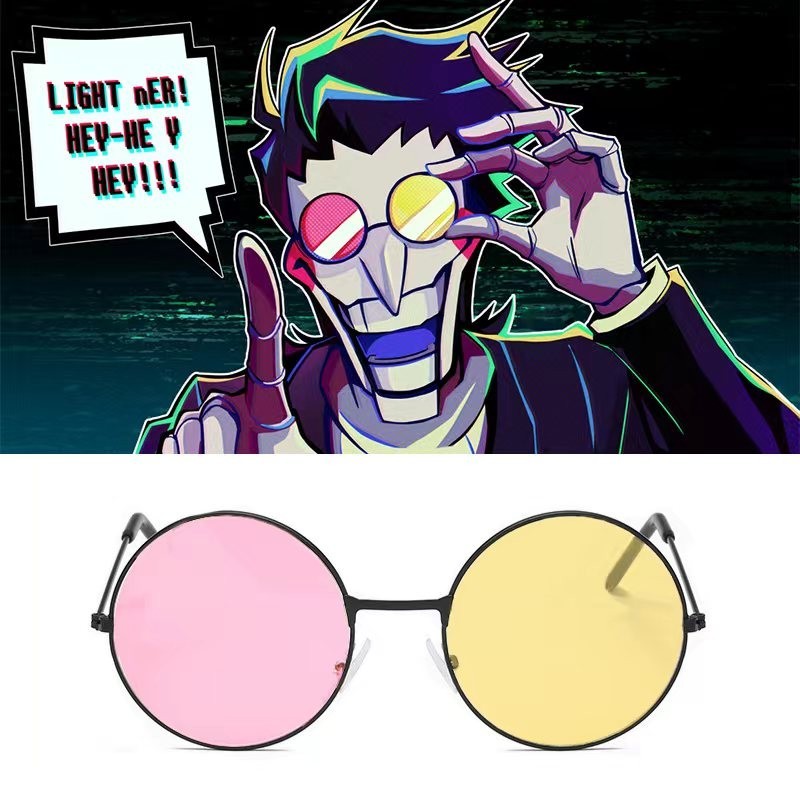 Spamton Cosplay Sunglasses Round Mixed Color Anime Boss Prop Costume Glasses Spamton Cosplay Sunglasses Round Mixed Color Anime Boss Prop Costume Glasses