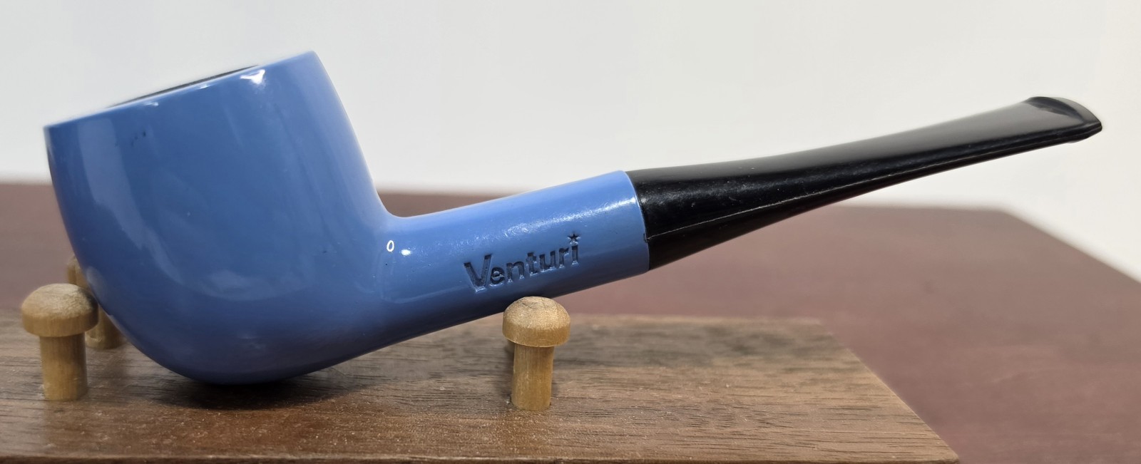Venturi Estate Pipe Blue Brylon Straight Billiard (Vintage 1970s) UNSMOKED