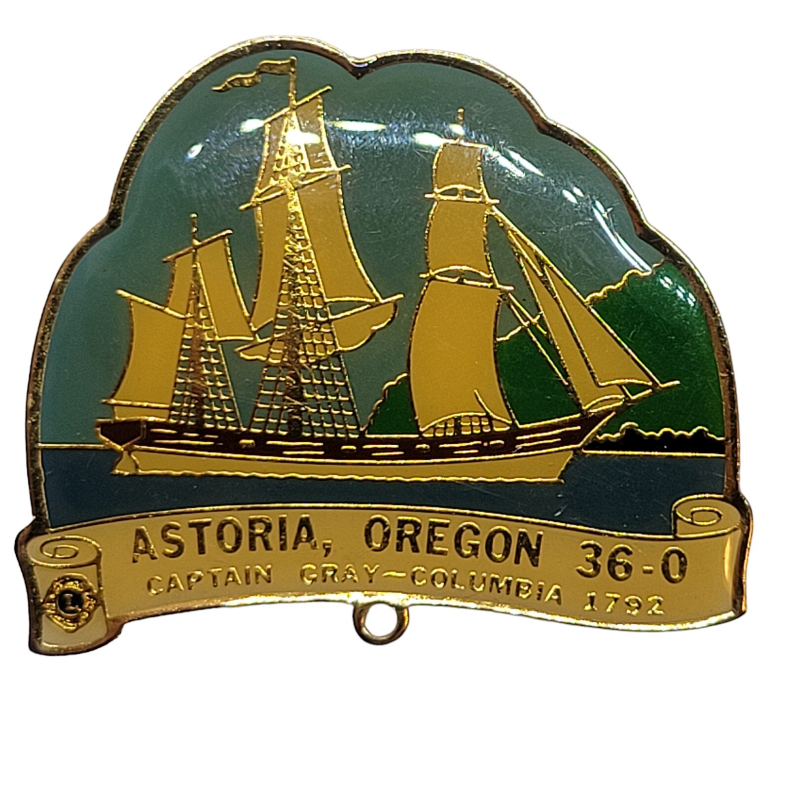 Astoria Oregon Lions Club Pin - Captain Gray Columbia 1792
