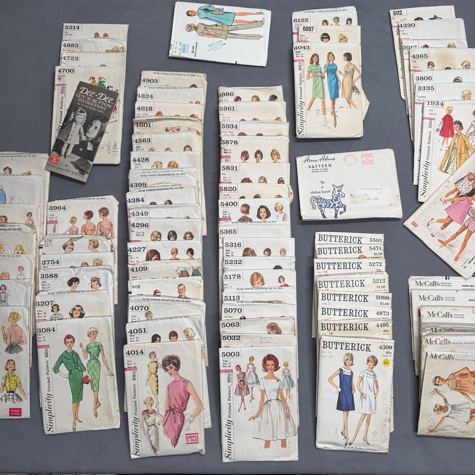 75+ Sewing Patterns True Vintage 1950s-1960s Misses Teens Kids Dolls Barbie