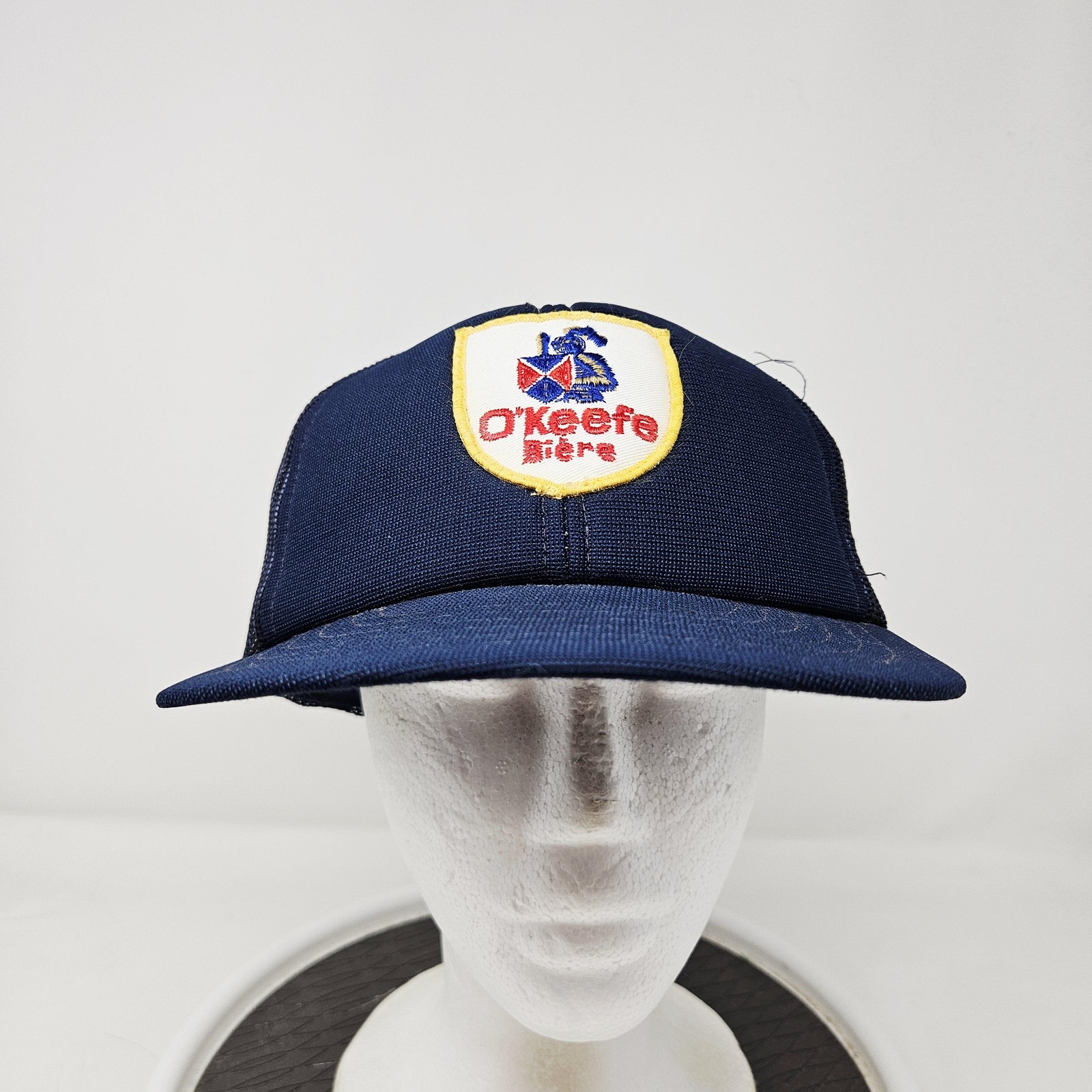 Vintage O'Keefe Biere Navy Trucker Hat Mesh Snapback Cap One Size Logo Adult Vintage O'Keefe Biere Navy Trucker Hat Mesh Snapback Cap One Size Logo Adult