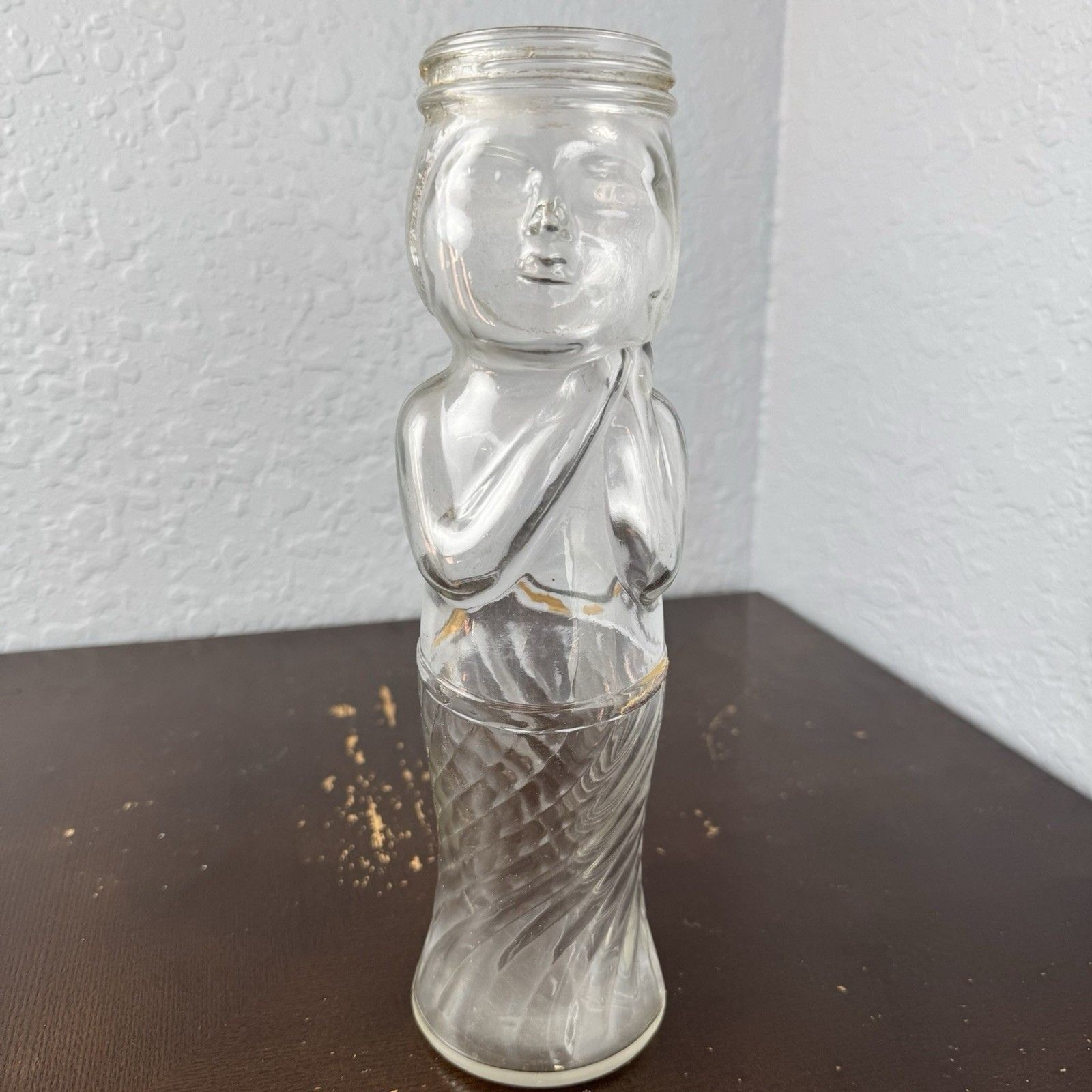 Vintage Flapper Girl 1931 10” Glass Candy Jar Container