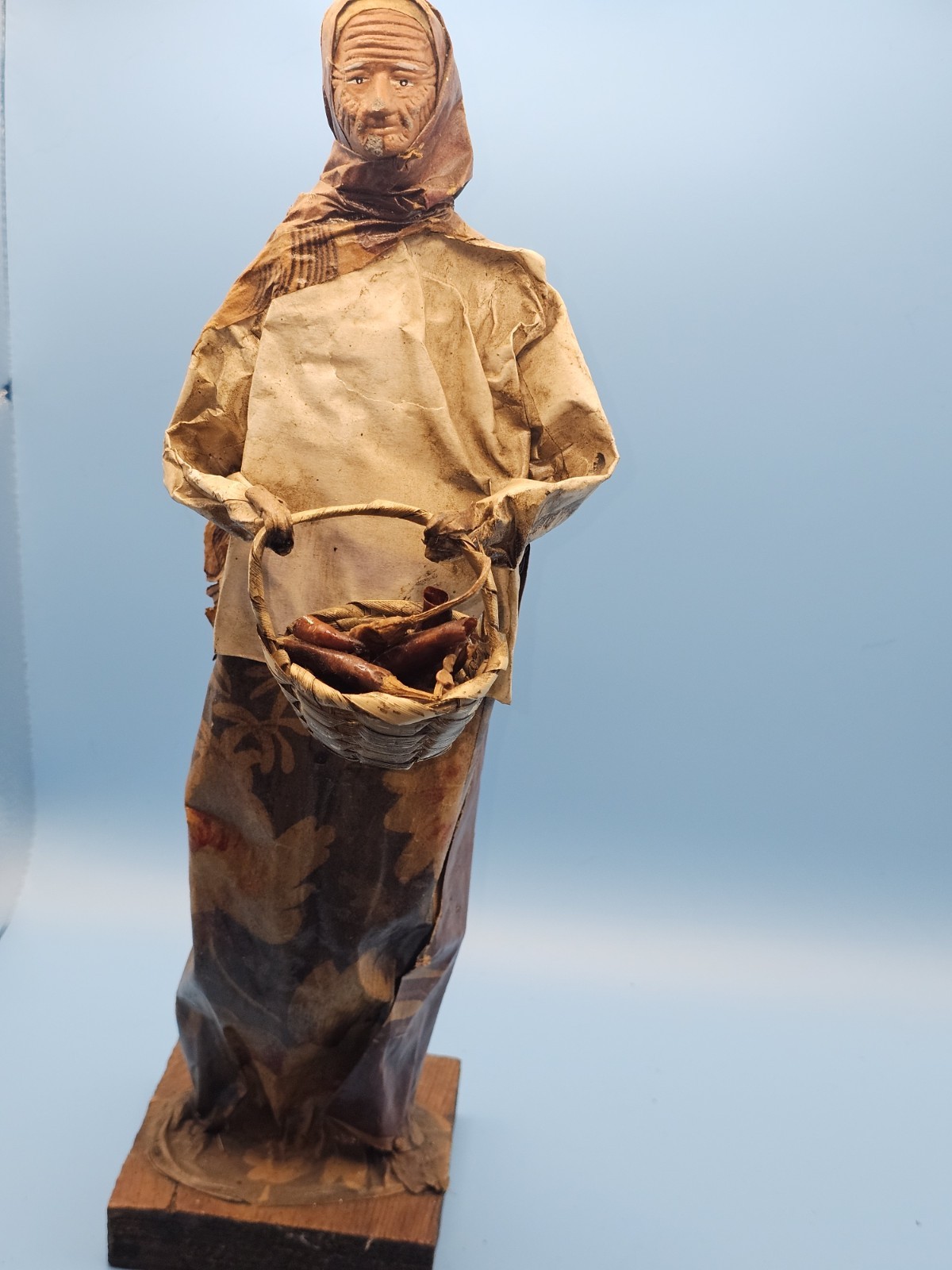Vintage Mexican Paper Mache Woman Village Realist Folk Art Figurine Peasant 13