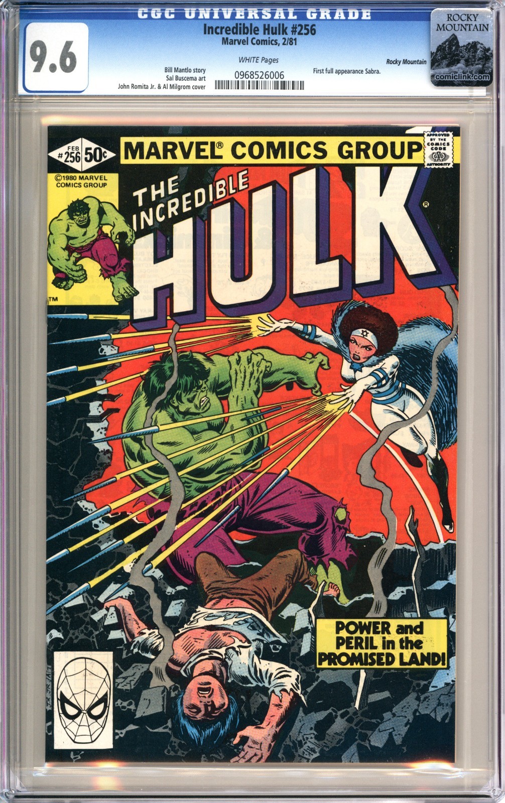 The Incredible Hulk 256 CGC 9.6 NM Rocky Mountain white pages Marvel 0968526006 The Incredible Hulk 256 CGC 9.6 NM Rocky Mountain white pages Marvel 0968526006