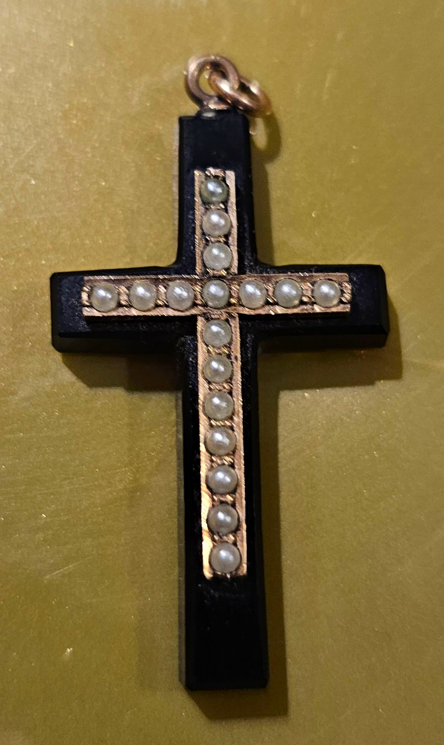 antique Victorian mourning cross pendant E&B antique Victorian mourning cross pendant E&B