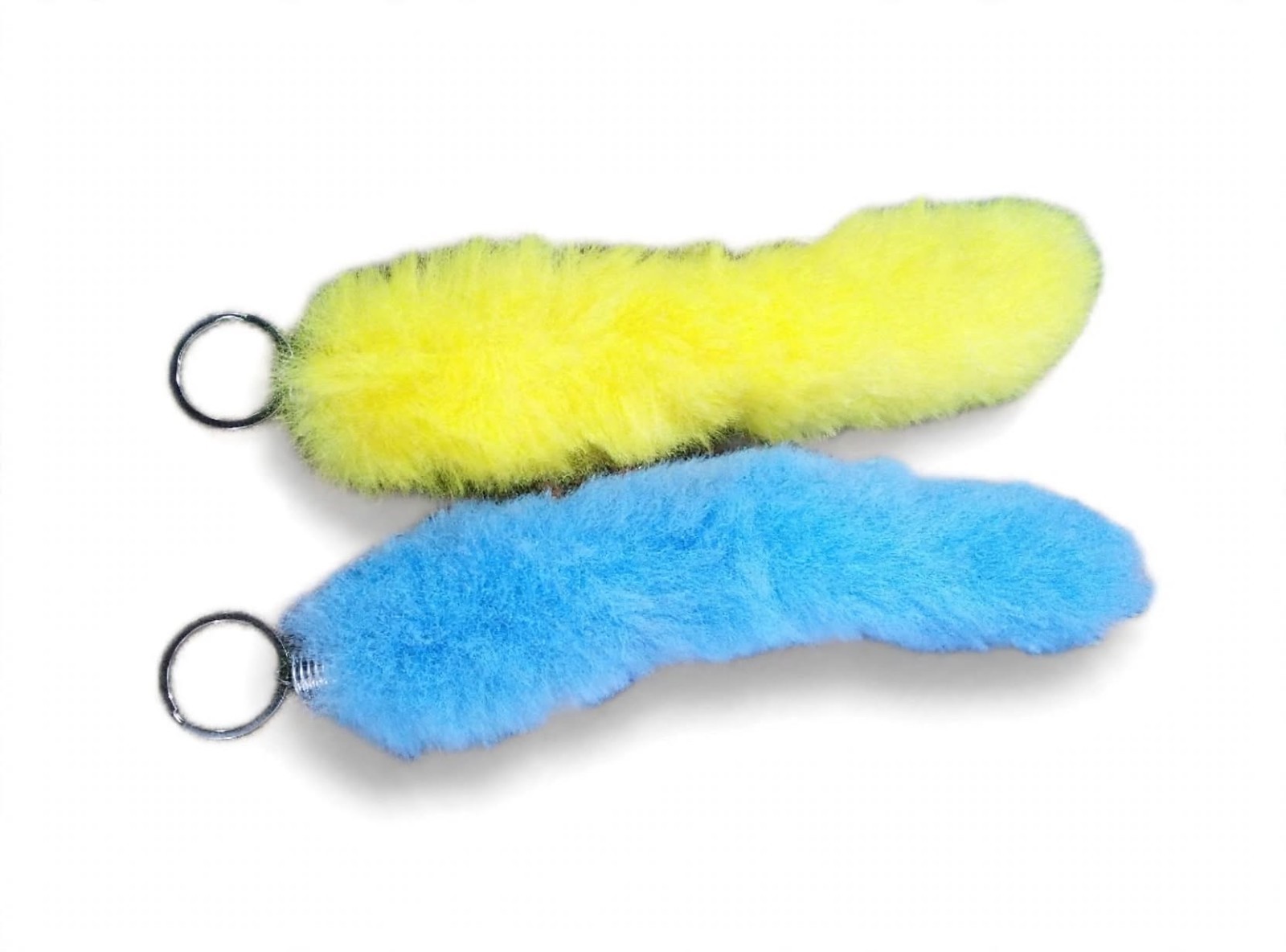 2 Pcs Fluffy Faux Fur Tail Keychain | Cute Fuzzy Keyring Charm for Backpack Bag